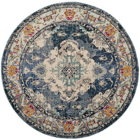 Safavieh Monaco Round Area RugNavy & Light Blue 6 ft.-7 in. x 6 ft.-7 in. MNC243N-7R